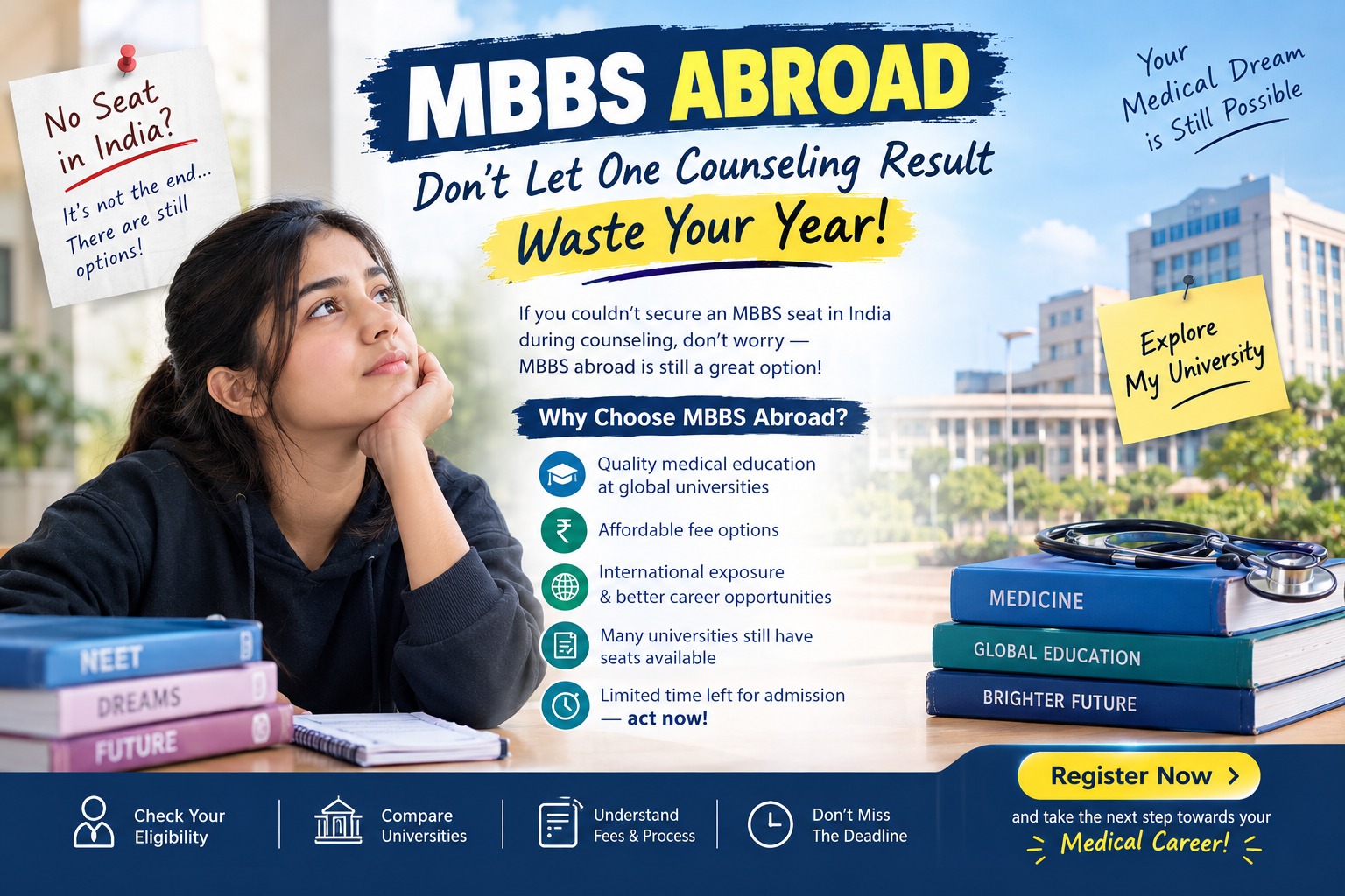 MBBS Abroad: Don’t Waste a Year After Missing an MBBS Seat in India